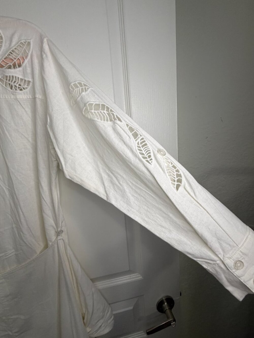 Free People White Linen -Front Convertible Mini/Maxi Dress- S- MSRP $228 - Picture 4 of 16